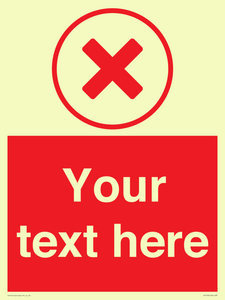 Custom red background, red cross in circle sign